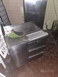 piano di lavoro+ cassetti inox