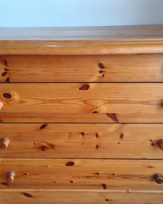 Cassettiera / Comò in Legno Pino Massello