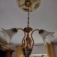 lampadario con coppia di abatjour