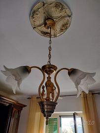lampadario con coppia di abatjour