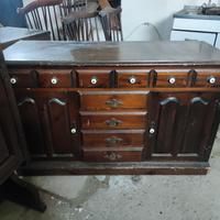 composizione tavolo, sedie e credenze 