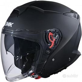 CASCO JET MOTO SMK GTJ NERO OPACO DOPPIA VISIERA