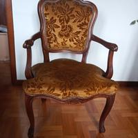 Poltrona Noce Stile Luigi XV vntage