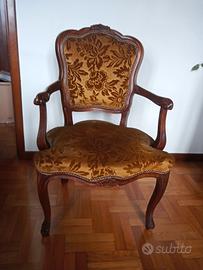 Poltrona Noce Stile Luigi XV vntage