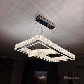 Lampadario moderno rettangolare a sospensione