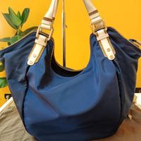 Borsa a spalla Borbonese in tela blu 