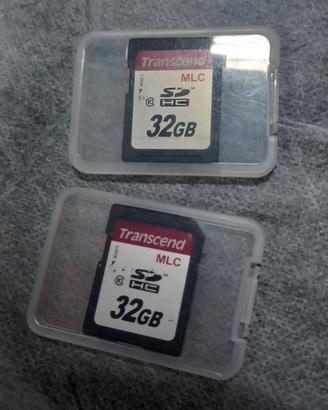 2 schede di memoria SD marca Transcend 32gb