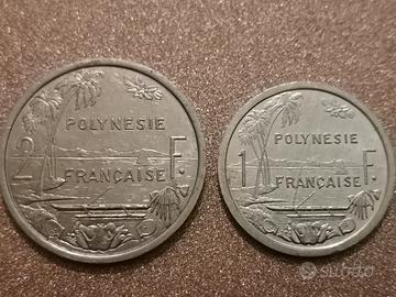  N.2 monete franchi Polinesia Francese 2001