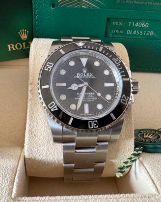 Rolex submariner no data anno 2020 nuovo 114060