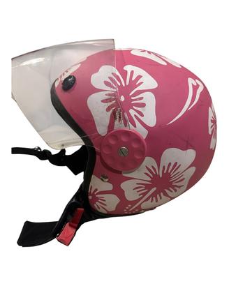 Casco jet scooter donna rosa fiori taglia M