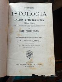 Antico libro 1887 Istologia ed  Anatomia  .     ed