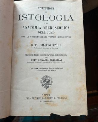 Antico libro 1887 Istologia ed  Anatomia  .     ed
