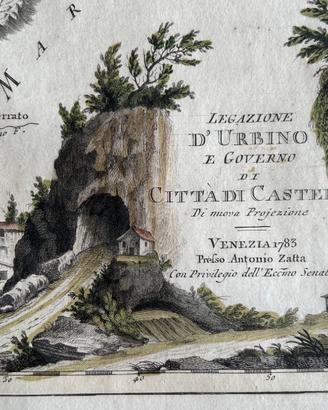 Carta geografica Incisione del 1833