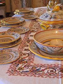 Set completo 12p Deruta ‘50 +Tovaglia ‘30 in lino