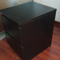 COPPIA DI COMODINO NERO IKEA MALM A 2 CASSETTI