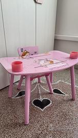 Tavolino in legno bimba con seggiolina