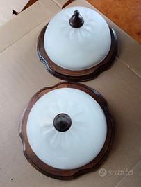 2 plafoniere bordo legno
