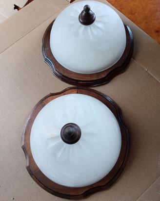 2 plafoniere bordo legno