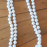 Collana perle giapponesi chiusura oro e rubini