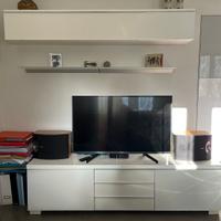 Parete tv attrezzata colore bianco laccato