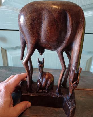 SCULTURA IN LEGNO TEAK ANNI 50/60