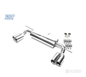 SILENZIATORE DI SCARICO DOPPIA USCITA IN INOX PER 