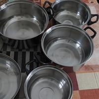 set 12pz. pentole acciaio 