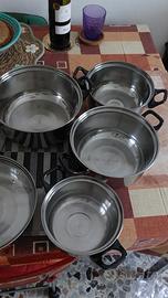 set 12pz. pentole acciaio 