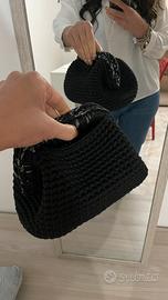 Clutch bag manico brillantinato 16 cm