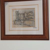 quadro in argento 750/900. Castello di Miramare. T