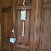 Portarotolo da parete rustico Country macrame 