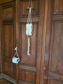 Portarotolo da parete rustico Country macrame 