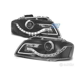 FARI AUDI A3 8P LUCE DIURNA A LED FONDO NERO