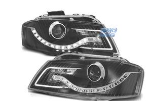 FARI AUDI A3 8P LUCE DIURNA A LED FONDO NERO
