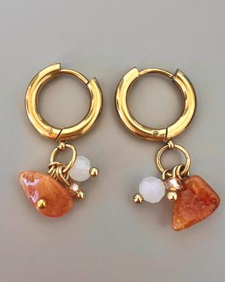 Orecchini cerchio acciaio inox oro bianco arancio