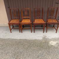 4 sedie in noce primo 800 restaurate 