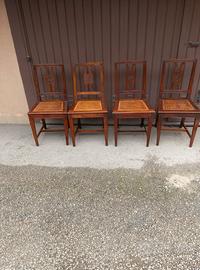 4 sedie in noce primo 800 restaurate 