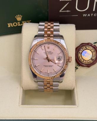 Rolex Datejust 36mm 116231 acc/oro rosa Pink Dial