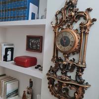 specchiera e orologio barocco antico 