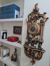 specchiera e orologio barocco antico 