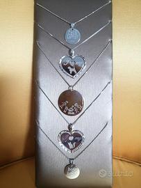 Ciondoli e catena love family cane gatto, argento