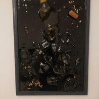 Quadro in resina con bottiglia rotta Porto