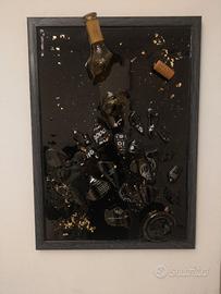 Quadro in resina con bottiglia rotta Porto