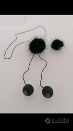 Collana e anello con pelliccia 