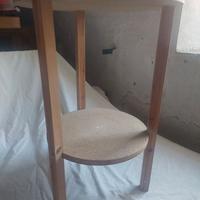 Table habille' rotondo in legno grezzo