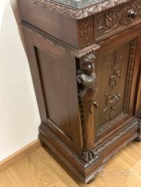 Comodino vintage legno di noce