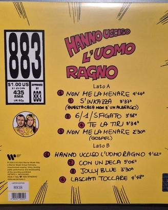 883 Hanno ucciso l'uomo ragno vinile ed. limitata