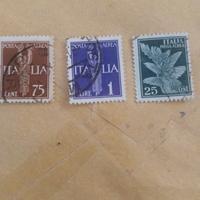 3 francobolli del regno d'Italia 