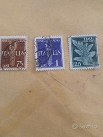 3 francobolli del regno d'Italia 