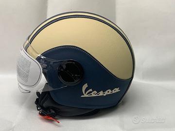 casco rivestito ecopelle beige blu vespa ricambio 